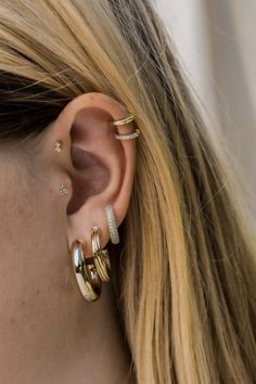 These hoops will make any outfit 100x better. Inspired by style icons of the 90s. Chunky but light weight, you'll never wanna take these off. 14k gold plated with brass base, stainless steel post Measures approx 25mm Coated for long-wearing protection Sold as a pair Earring Stacks, Earring Inspo, Multiple Ear Piercings, Ear Stack, Earring Ideas, Steel Post, Shiny Things, Big Earrings, Huggie Hoop Earrings