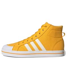 adidas neo Bravada Mid 'Yellow White' FX9062 (SNKR) Yellow Adidas Lace-up Sneakers, Yellow High-top Sneakers With Vulcanized Sole For Streetwear, Yellow Casual Skate Shoes With Vulcanized Sole, Casual Yellow Skate Shoes With Vulcanized Sole, Yellow Urban High-top Sneakers For Sports, Yellow Urban Skate Shoes For Sports, Urban Style Yellow High-top Sneakers For Sports, Yellow Adidas Sporty Sneakers, Adidas Sporty Yellow Sneakers