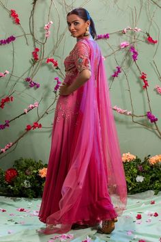 Buy Pink Silk Embroidery Sweetheart Neck Kurta And Palazzo Pant Set For Women by Miku Kumar Online at Aza Fashions. Pink Sharara With Intricate Embroidery, Pink Festive Set With Sheer Dupatta, Pink Sheer Dupatta Sets For Diwali, Pink Designer Wear Sets With Sheer Dupatta, Pink Fitted Anarkali Sets, Fitted Pink Traditional Wear With Sheer Dupatta, Pink Embroidered Floor-length Dupatta, Fitted Pink Floral Embroidered Set, Fitted Pink Sets With Floral Embroidery