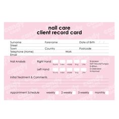 Client Record Cards - Candy Coat Nail Tech Organization Ideas, Nails For Men, Men Manicure, Nail Tech Business Cards, Nail Salon Prices, Nails Pictures