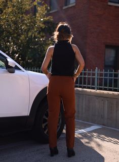 Crafted from luxurious denim, our Brick Denim Pants offer an effortless fall wardrobe addition. Featuring a button and zipper closure for easy on and off, comfortable high waisted fit, a straight leg, and flattering pocket details, these pants are perfect for pumpkin patch trips and dinner drinks. Soft to the touch and boasting neutral fall vibes, you'll love the style and comfort of our Brick Denim Pants. 100% Cotton Hand wash cold. Brown Straight Leg Pants Outfit, Stretch Pants With Five Pockets For Fall, Fall Stretch Pants With Five Pockets, Chic Brown Bottoms With Five Pockets, Chic Fall Jeans With Pockets, Brown Five-pocket Pants For Fall, Brown Pants With Five Pockets For Fall, Mid-rise Brown Wide Leg Pants For Fall, Brown Straight Leg Jeans For Work