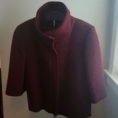 3/4 Sleeve Blazer, Color Burgendy Size 14, Never Worn But Does Not Have Tags On Winter Workwear Tops With 3/4 Sleeve, Winter Workwear Top With 3/4 Sleeves, 3/4 Sleeve Tops For Winter Workwear, Chic 3/4 Sleeve Winter Outerwear, Elegant Fall Outerwear With 3/4 Sleeves, Elegant 3/4 Sleeve Outerwear For Fall, Classic Fall Outerwear With 3/4 Sleeve, Fall Workwear Outerwear With 3/4 Sleeves, Classic Formal Outerwear With 3/4 Sleeves