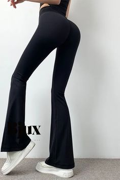 Bjux - Premium High-Waisted Yoga Bell-Bottom Pants featuring a Lightweight and Second-Skin Sensation, designed with a Wide-Leg Fit Bell Bottom Yoga Pants, Black Bell Bottom, Black F, Bell Bottom Pants, Second Skin, Bell Bottoms, Yoga Pants, Wide Leg, Jumpsuit