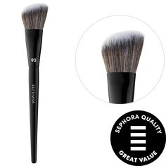 An angled brush that hugs the contours of the face for an effortlessly sculpted look.What Else You Need to Know: This brush adds color and sculpts the cheekbone area in a single swipe. The slanted, angled design easily hugs the contours of the face for even, precise application. Perfect for powder blush. The PRO Brush Collection is made up of 30 brushes with the highest-quality, hand-shaped vegan synthetic bristles. The tapered artistry handles help offer ultimate control in makeup application t Makeup Applicators, Foundation Brushes, Face Brushes, The Best Foundation, Apply Foundation, Makeup Secret, Face Makeup Brush, Angled Brush, Affordable Makeup