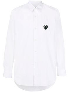 White cotton heart patch shirt from Comme Des Garçons Play. | Comme des Garçons PLAY Heart Patch Shirt Play Heart, Patch Shirt, Heart Patch, Patches Shirt, Heart Patches, Comme Des Garcons Play, Logo Shirt, Comme Des Garcons, Shirt White