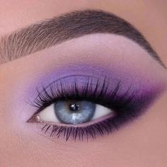 Purple Eyeshadow Looks For Blue Eyes, Purple Siren Eyes Makeup, Fun Purple Makeup, Prom Makeup For Blue Eyes Purple Dress, Dark Purple Prom Makeup, Prom Makeup For Brown Eyes Purple Dress, Prom Makeup For Purple Dress, Maquillaje Color Lila Natural, Lavender Makeup Looks Prom