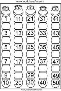 worksheet with numbers and faces for children to learn how to count the number