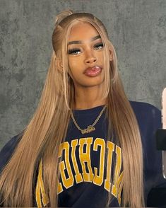 Honey Blonde Straight Wig Milk Tea Full Lace 13x4 13x6 - Etsy Wig Blonde, Human Hair Wigs Blonde, Remy Hair Wigs, Honey Blonde Hair, Brown To Blonde, Hair Quality, Straight Human Hair, Baddie Hairstyles, Honey Blonde