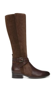 A slender buckle strap wraps around the ankle of a timeless riding boot in smooth leather with signature Contour+ technology for endless comfort. 1 1/4" heel Leather upper/textile lining/synthetic sole Imported Leather Riding Knee-high Boots, Brown Knee-high Boots With Buckle For Work, Brown Buckle Closure Knee-high Boots For Work, Leather Knee-high Boots With Suede Lining And Medium Width, Leather Wide Calf Knee-high Boots With Buckle Closure, Classic Leather Knee-high Boots With Buckle Closure, Leather Boots With Buckle Closure, Medium Width, Leather Boots With Buckle Closure And Medium Width, Leather Knee-high Boots With Buckle For Winter