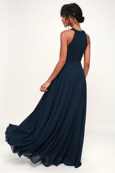 Navy Blue Flowy Dress, Vestidos Dresses, Blue Lace Maxi Dress, Perfect Bridesmaid Dress, Bridesmaid Dressing Gowns, Affordable Bridesmaid Dresses, Blue Dress Formal, Blue Cocktail Dress, Bridesmaid Dresses Online