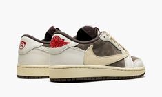 The Travis Scott x Air Jordan 1 Low “Reverse Mocha” is a collaboration between the hip-hop artist and Jordan Brand on the low-top lifestyle shoe that “reverses” the color block of the duo’s original Jordan 1 Low collaboration from 2019.  Released in July 2022, the “Reverse Mocha” features the same color block as Travis and Jordan Brand’s “Mocha” or “Cactus Jack” Jordan 1 Low, albeit in a flipped color coordination.  The perforated toe, mid-panel, and collar are designed in mocha (brown) nubuck. Nike Jordan 1 Low, Reverse Mocha, Exclusive Sneakers, Nike Dunk High, Nike Shox, Air Jordan 3, Nike Air Max Plus, Air Jordan 1 High, Air Jordan 1 Low