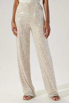 Friday Nights Sequin High Waisted Pants – Sugarlips Friday Nights, Sequin Pants, High Waist Wide Leg Pants, Satin Blazer, Fun Pants, Perfect Pant, Satin Blouse, Dancing Queen, Pair Of Pants