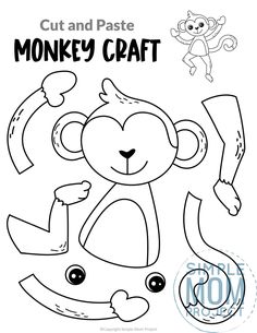 the monkey craft is ready to be cut and pasted