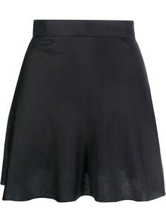 black silk pleat detailing high-waisted flared hem Silk Mini Skirt, Mini Skirt Black, Yoko London, High Waisted Flares, City Dress, Summer Beach Wear, Skirt Black, Black Silk, Pleated Skirt