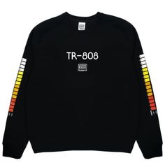 Comfortable Tribute to Roland   s Legendary TR-808. Fitted Black Graphic Sweatshirt, Black Fitted Graphic Print Sweatshirt, Black Urban Crew Top, Drum Machine, Black Media, Unisex Sweatshirt, Adidas Jacket, Crew Neck Sweatshirt, Organic Cotton