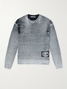 ACNE STUDIOS Kype Logo-Appliquéd Ribbed Wool-Blend Sweater for Men | MR PORTER Designer Wool Sweater With Jacquard Knit, Designer Wool Jacquard Knit Sweater, Designer Jacquard Knit Winter Sweater, Designer Jacquard Knit Sweater For Winter, Designer Knit Crew Neck Sweater, Designer Knit Sweater With Crew Neck, Tom Ford Bag, Acne Shop, Sweater For Men