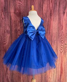 Elegant Blue Princess Dress For Pageant, Elegant Blue Princess Dress With Bow, Royal Blue Fitted Princess Dress For Pageant, Fitted Royal Blue Princess Dress For Pageant, Royal Blue Princess Dress For Dress-up, Royal Blue Princess Dress For Party, Elegant Blue Princess Dress For Baptism, Royal Blue Princess Dress For Wedding, Elegant Royal Blue Princess Dress For Wedding