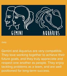 an image of two women with the words germin and aquarius are very compatible they love working together to achieve their future goals