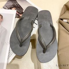 Lasaky - Unisex Leather Beach Slides with Toe Strap, Perfect for Couples - Beach Sandals Gray Flip Flops For Beach And Summer, Gray Flip Flops For Beach In Summer, Winter Maxi, White Casual Shoes, Two Piece Jumpsuit, Beach Slides, Shoe Sole, Stiletto Sandals, Stiletto Pumps