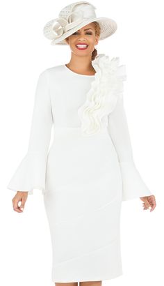 Giovanna Church Suits And Dresses Fall And Holiday 2024. Perfect item for church events or any special occasions. Dresses For Church Classy, Women Church Outfits, White Church Dress, Mens Dress Coats, White Church Hats, Church Skirts, First Lady Church Suits, Dresses Church, Church Dresses For Women