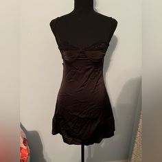 Black Silky Shein Dress Size Small Black Dress With Built-in Bra For Night, Black Mini Dress With Built-in Bra For Date Night, Black Spaghetti Strap Dress For Night, Black Fitted Dress For Night, Black Stretch Slip Dress For Evening, Black Mini Dress With Built-in Bra And Stretch, Fitted Black Slip Dress For Daywear, Black Dresses With Built-in Bra For Night, Flirty Black Mini Dress For Night