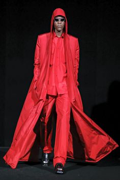 Balenciaga Ready To Wear Fall Winter 2019 Paris - NOWFASHION Menswear Runway, Ready To Wear Collection, Red Leather Jacket, Red Leather, Duster Coat, Balenciaga, Fall Winter