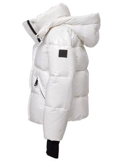 This down puffer coat is crafted from a densely woven nylon is lightweight, yet protective from wind and water, and filled with down to achieve warmth and an ultra soft feel. It features a detachable hood, a stand collar, spandex thumbhole cuffs, a center front zip and snap placket closure, and lower zip pockets. Down Puffer Jacket, Down Puffer Coat, White Duck, Sherpa Jacket, White Ducks, Wrist Cuffs, A Stand, Feel It, Duck Down