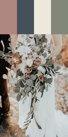 a bride and groom standing next to each other