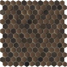 a brown mosaic tile with hexagonal shapes