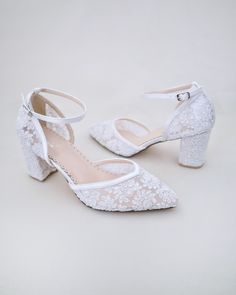 Crochet Lace Wedding Shoes Collection. Classic and refined almond toe crochet lace. Sheer floral lace shapes and almond toe upper and block heel. The D'orsay shoe shape is a sexy take on a classic pump as it exposes the curved instep of the foot. Makes for a romantic and feminine wedding shoe choice. Available in 3 colors.DETAILS:HEELS: 2.75 inchesUPPER: Synthetic upper and liningMATERIALS: Manmade outsoleORIGIN: Imported Shoes For Brides, Lace Wedding Shoes, Feminine Wedding, Wedding Shoes Lace, Women Flats, Wedding Lace, Classic Pumps, Bride Shoes, Shoes Collection