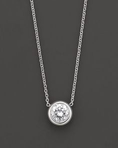 Roberto Coin 18 Kt. White Gold Bezel-Set Diamond Solitaire Pendant  Bloomingdale's Platinum Solitaire Necklace With Bezel Setting, Formal Solitaire Necklace With Polished Finish, Platinum Bezel Setting Necklace In Fine Jewelry Style, Formal Polished Solitaire Necklace, Fine Jewelry Platinum Necklace With Bezel Setting, Platinum Necklace With Bezel Setting In Fine Jewelry Style, Classic Solitaire Necklace With Polished Finish, Diamond Solitaire Necklace With Polished Finish For Formal, Formal Diamond Solitaire Necklace With Polished Finish