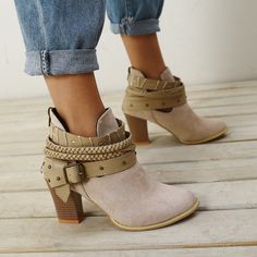 Block Heel Suede Women Ankle Boots Shoes Casual High Heel Martin Boots With Buckle, Casual Martin Boots With Buckle Closure And High Heel, Casual Martin Boots With Buckle And High Heel, Casual High Heel Moto Boots With Buckle Closure, Casual High Heel Moto Boots With Buckle, Casual High Heel Boots With Buckle Closure, Casual Moto Boots With Buckle Closure And High Heel, Casual Beige Ankle Moto Boots, Casual Beige Moto Ankle Boots