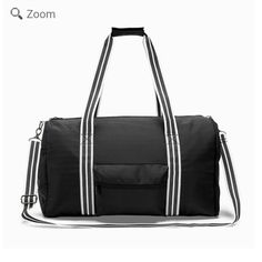 With Plenty Of Pockets, Including One That Converts Into A Trolley Sleeve, This Durable, Riptop Duffle Bag Is A Traveler’s Dream. And You Can Carry It Multiple Ways Thanks To Shoulder-Length Top Handles And A Detachable, Adjustable Crossbody Strap, So It’s Extra Versatile. Add Personalization Options For A Custom Touch, And You Have The Ultimate Companion For Adventures Near And Far. Key Features Ripstop Zipper Closure Exterior: 3 Exterior Zipper Pockets (Front, Back, Side) And 1 Elastic Pocket Black School Bag With Top Carry Handle, Black Crossbody Weekender Bag For Travel, Black Duffle Bag With Top Carry Handle, Black Crossbody Duffle Bag For Travel, Sporty Black Bag For Everyday Use, Sporty Black Shoulder Travel Bag, Everyday Black Gym Satchel Bag, Sporty Black Everyday Bag, Sporty Everyday Black Bag