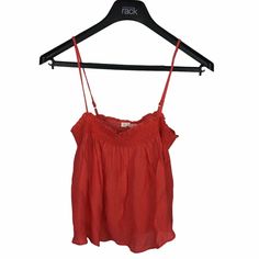 Lush Nordstrom Smocked Camisole Tank Top Hot Coral Flowy Cropped Womens Medium M Size Info True To Size. S=2-4, M=6-8, L=10-12. Details & Care A Flowy, Cropped Camisole Features Smocked Trim For A Comfortable Fit. - Square Neck - Adjustable Spaghetti Straps - Smocked - Flowy Woven Construction - Cropped - Approx. 15" Front Length, 13.5" Back Length, 14" Across Chest (Size Medium) Hand Wash 85% Rayon, 15% Nylon Summer Cami Top With Smocked Bodice, Summer Cami Tank Top With Smocked Bodice, Summer Smocked Bodice Cami Top, Casual Spring Tank Top With Smocked Back, Summer Cami Tank Top With Smocked Back, Spring Cami Top With Smocked Back, Summer Vacation Tank Top With Smocked Bodice, Casual Cami Top With Smocked Bodice, Beach Cami Top With Smocked Bodice