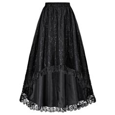 SPECIFICATIONS Material: Polyester Material: Polyamide Style: gothic Elasticity: Slight Strech Fabric Type: Nylon Cotton Waistline: Natural Factors Pattern Type: Solid Fit Type: Loose Fit Silhouette: A-LINE Dresses Length: Mid-Calf Age: MIDDLE AGE Decoration: Lace is_customized: No Gender: WOMEN Please check the measurements below and choose the right size . Size(cm) US UK DE Recommended Body size Garment Waist Length S 4~6 8~10 32~34 66~68.5 93 M 8~10 12~14 36~38 71~73.5 94.5 L 12~14 16~18 40~4 Gothic Skirt For Cosplay, Gothic Skirt For Halloween Alternative Fashion, Gothic Black Skirt For Cosplay, Gothic Mini Skirt For Cosplay, Black Gothic Skirt For Cosplay, Edgy Skirt For Halloween Costume Party, Halloween Cosplay Skirt, Gothic Black Skirt For Costume Party, Gothic Skirt For Costume Party