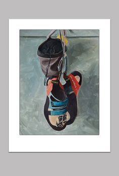 a pair of shoes hanging from a hook