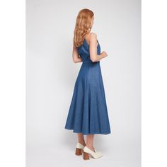 Ode Classy Blue Denim Midi Dress | UNDRESS | Wolf & Badger Elegant Denim Blue Midi Denim Dress, Elegant Midi-length Denim Dress, Elegant Midi Length Denim Dress, Indigo Dresses For Summer Workwear, Summer Workwear Indigo Dress, Elegant Denim Blue Midi Dress, Elegant Dark Wash Denim Dress For Summer, Chic Blue A-line Denim Dress, Denim Blue Midi Dress For Summer Workwear