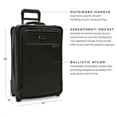 the size and features of a suitcase