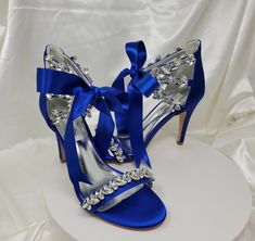 Bridal Shoes Blue, Blue Bridal Heels, Blue Heels Wedding, Silver Heels Prom, Red Bridal Shoes, Quinceanera Shoes, Navy Blue Wedding Shoes, Blue Bridal Shoes, Red Wedding Shoes