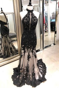 Black Mermaid Prom Dress, Prom Dresses Cheap, Vintage Evening Gowns, Cheap Evening Dresses, Dresses Cheap, Beaded Prom Dress, Black Prom, Lace Mermaid, Elle Magazine