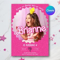 This 'Barbie' birthday invitation is a digital template. Using Canva you can edit right in your web browser. Come on Barbie, let's go party with our customizable digital card! This card allows you to add your own personal touch by incorporating your birthday party details and messages. Check out my other Barbie invite here: https://www.etsy.com/ca/listing/1797837258/barbie-birthday-invitation-pink-barbie ---------------------------------------- PRODUCT DETAILS ----------------------------------- Barbie Invite, Pink Barbie Birthday, Barbie Birthday Invitation, Barbie Invitation, Adult Halloween Invitations, Barbie Birthday Invitations, Minecraft Birthday Invitations, Barbie Invitations, Editable Birthday Cards