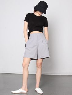 Sku CY-!59095 Material >50%Cotton , Spandex Style Empire , Wide Leg , Original Feature High-Waisted , Solid Occasion Casual , Simple , Original Creation Seasons Summer Type Shorts Color GRAY Size S,M Please consult the size chart we provide for this item's measurements to help you decide which size to buy.Please note: There may be 1-3cm differ due to manual measurement. INCH Waist Bottom Length S 28.35 17.72 M 29.92 18.11 Versatile Solid Color Short Leg Bottoms, Modern Bottoms With Built-in Shorts For Spring, Trendy Workwear Pants With Built-in Shorts, Versatile Bottoms With Built-in Shorts, Fitted Gray Summer Bottoms, Versatile Stretch Bottoms Short Length, Modern Bottoms With Built-in Shorts, Chic High Waist Elastane Shorts, Gray Stretch Shorts For Summer