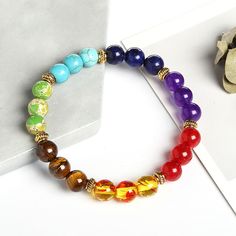 Material: Agate Color: Colorful Smooth Bracelet, Volcanic Rock Colorful Bracelet Fashion Element: Round Style: Europe and America Multicolor 8mm Bead Wristband Gift, Multicolor 8mm Beads Wristband For Gift, Rainbow Crystal Bracelet With Natural Stone Round Beads, Rainbow Crystal Bracelet With Gemstone Round Beads, Rainbow Crystal Bracelet With Natural Stones And Round Beads, Rainbow Crystal Bracelet With Natural Stones, Rainbow Crystal Bracelet With Round Gemstone Beads, Multicolor Round Beaded Bracelets For Healing, Spiritual Multicolor Round Crystal Bracelet