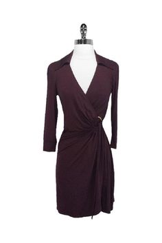 Current Boutique-Trina Turk - Wine Wrap Dress Sz 0 Fitted Mini Dress With Belted Surplice Neckline, Fitted Mini Dress With Belt And Surplice Neckline, Fitted Belted Mini Dress With Surplice Neckline, Formal V-neck Ruched Wrap Dress, Formal Ruched V-neck Wrap Dress, Ruched V-neck Wrap Dress For Formal Occasions, Fitted V-neck Belted Wrap Dress, Fitted Belted V-neck Wrap Dress, Belted Fitted V-neck Wrap Dress