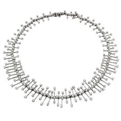 Wonderful White Diamonds and White Gold Necklace, Constellation Collection For Sale at 1stDibs Cascade Necklace, White Diamond Necklace, Necklace With Diamonds, White Gold Necklace, Necklace Display, Gold Diamond Necklace, White Gold Necklaces, Trendy Necklaces, Drop Necklace