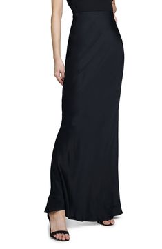 This supple satin maxi skirt is understated and elevated with a soft sheen and a comfy concealed-elastic waist. Concealed-elastic waist 55% rayon, 45% viscose Dry clean Imported Flowy Evening Maxi Skirt, Floor-length Satin Skirt For Gala, Elegant Floor-length Silk Skirt, Elegant Full Length Maxi Skirt For Evening, Silk Flowy Maxi Skirt For Gala, Silk Maxi Skirt For Gala, Floor-length Lined Maxi Skirt For Gala, Floor-length Satin Maxi Skirt For Gala, Gala Floor-length Lined Maxi Skirt