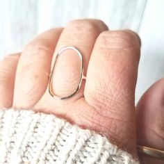 "Oval ring handmade from sterling silver or gold filled. Hammered for durability and sparkle. Band measures 1.3mm thick. Oval measures 1/2\" by 1\"" North Conway Nh, North Conway, Silver Stacking Rings, Gold Alloys, Oval Ring, Oval Rings, Nov 2, Jewelry Outfit, Jewelry Case