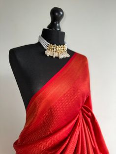 Red softy art silk kubera pattu saree with an exquisite sheen and classy look. Perfect red shade saree suitable for wedding parties and events Message us for personalised bridesmaid saree quotes.   Blouse: unstitched, same fabric and colour as saree  #redsilksaree #silksaree #purplesaree #silksareelook #softsilksaree #sareetrends #kuberapattu #semisilksaree #redsaree Red Art Silk Pre-draped Saree With Self Design, Designer Red Paithani Silk Pre-draped Saree, Red Katan Silk Pre-draped Saree For Designer Wear, Elegant Paithani Silk Pre-draped Saree For Designer Wear, Elegant Red Pre-draped Saree For Diwali, Designer Red Pre-draped Saree With Self Design, Elegant Dola Silk Blouse Piece With Zari Weaving, Red Pre-draped Saree With Zari Weaving In Dola Silk, Elegant Dola Silk Lehenga With Zari Weaving