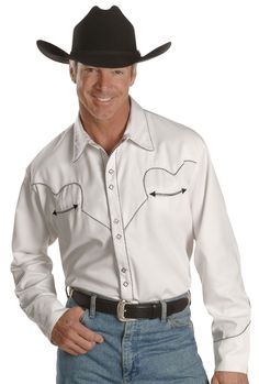 Scully White Retro Western Shirt, White White Western Tops For Country Events, White Fitted Top For Western-themed Events, Western White Tops For Rodeo, White Fitted Top For Rodeo, Fitted White Western Shirt, White Western Dress, Western Dress Shirts, Dress Shirt Men, Western Style Shirt