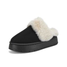 PRICES MAY VARY. WARM AND COMFY: Women's platform slippers are lined with soft plush inside and made of sturdy and breathable suede, which can keep your feet dry and comfortable all the time GREAT FOOT SUPPORT: The home slippers are equipped with high quality memory foam,the arch is designed to fit your feet perfectly, providing ultimate comfort and warmth for your feet NON-SLIP SOLE: The non slip sole of the slipper shoes are designed to increase the friction between your feet and the ground,th Slip On Slippers, Foam Slippers, Classic Slippers, Black Slippers, Slippers For Women, Platform Slippers, Slippers Cozy, Kids Luggage, Slipper Shoes